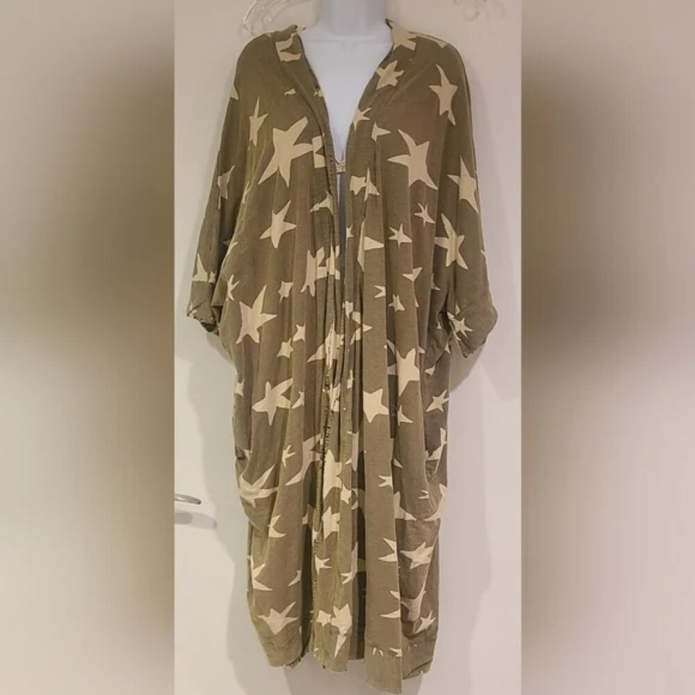 Jaded Gypsy Olive Off White Star Gazer Duster Women's OS